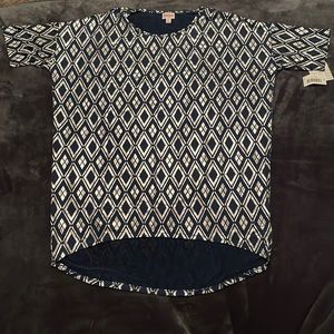 NWT LuLaRoe Elegant Irma Tunic: Navy with Silver Diamonds (XL)